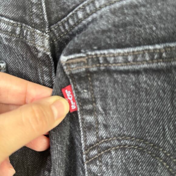 Levi’s Premium Ribcage Straight Ankle Jeans Button Fly Faded Black 29 x 27 BIG E - Picture 13 of 14